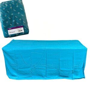 Fitted Cloth Tablecloth 6 Ft Floor Length Caribbean Blue Washable Used 1X
